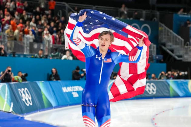 2026-02-14 - Milano Cortina 2026 Winter Olympics 500m Men MILAN, ITALY - FEBRUARY 14: Jordan Stolz of United States of America during the 500m Men of the Milano Cortina 2026 Winter Olympics at the Milano Speed skating, Eisschnelllauf Arena on February 14, 2026 in Milan, Italy Milan Milano Speed Skating Arena Italy Content not available for redistribution in The Netherlands directly or indirectly through any third parties. Copyright: xAndrexWeeningx