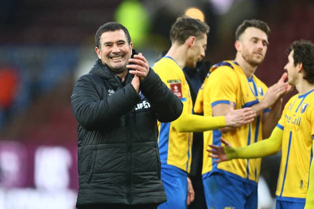 Nigel Clough, manager of Mansfield Town celebrates victory Burnley v Mansfield Town, Emirates FA Cup, Fourth Round, Football, Turf Moor, Burnley, UK - 14 Feb 2026Burnley Turf Moor United Kingdom EDITORIAL USE ONLY No use with unauthorised audio, video, data, fixture lists, club league logos or live services. Online in-match use limited to 120 images, no video emulation. No use in betting, games or single club league player publications. Copyright: xPhilxOldham Shutterstockx 16608267bs