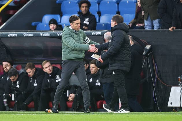 Burnley manager Scott Parker shakes hands with Nigel Clough, manager of Mansfield Town Burnley v Mansfield Town, Emirates FA Cup, Fourth Round, Football, Turf Moor, Burnley, UK - 14 Feb 2026Burnley Turf Moor United Kingdom EDITORIAL USE ONLY No use with unauthorised audio, video, data, fixture lists, club league logos or live services. Online in-match use limited to 120 images, no video emulation. No use in betting, games or single club league player publications. Copyright: xPhilxOldham Shutterstockx 16608267bi