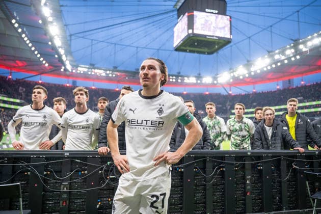 Germany Bundesliga 2025 2026 Eintracht Frankfurt vs Borussia Mönchengladbach 22 Matchday, 14 02 2026 Deutsche Bank Park Stadion Frankfurt after the match Rocco Reitz Borussia Mönchengladbach, 27 Copyright: xOrhanxHabashx