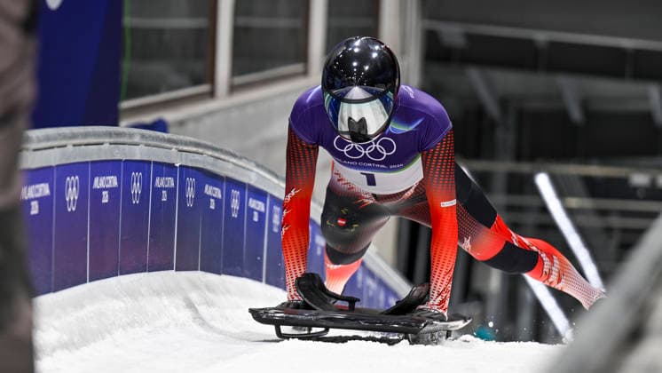 OLYMPICS - Winter Olympic Games, Olympische Spiele, Olympia, OS Milano Cortina 2026 CORTINA D AMPEZZO,ITALY,14.FEB.26 - OLYMPICS, SKELETON - Winter Olympic Games Milano Cortina 2026, women. Image shows Janine Flock (AUT).  GEPAxpictures xAlexanderxSolc