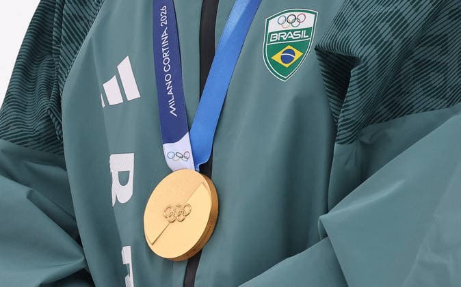 GIOCHI OLIMPICI - Olimpiadi Invernali Milano-Cortina 2026 - Alpine Skiing Men s Giant Slalom Milano Cortina 2026 - XXV Olympic Winter games, Winterspiele,Spiele, Summer games Bormio - Italy Alpine skiing - Men s Giant Slalom Image Show: Gold Medal PINHEIRO BRAATHEN Lucas (BRA) Cortina D Ampezzo Italy  Copyright: xIPAxSport ABACAx