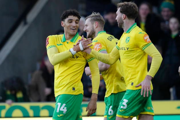 Norwich City v West Bromwich Albion Emirates FA Cup Ben Chrisene of Norwich celebrates scoring his sides 2nd goal during the Emirates FA Cup Fourth Round match at Carrow Road, Norwich 14 02 2026 Commissioned for use in Newsquest Norfolk titles only. All other titles fees apply. UK Newspapers OUT Copyright: xPaulxChestertonx FIL-22967-0149