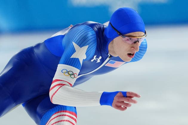 Gold Medal STOLZ Jordan for the Olympic Speed skating, Eisschnelllauf Men s 500m for the Milano Cortina 2026 Winter Olympics, in Milan (Italy) February 14, 2026 (Photo Claudio Furlan LaPresse)  Copyright: xClaudioxFurlan LaPressex