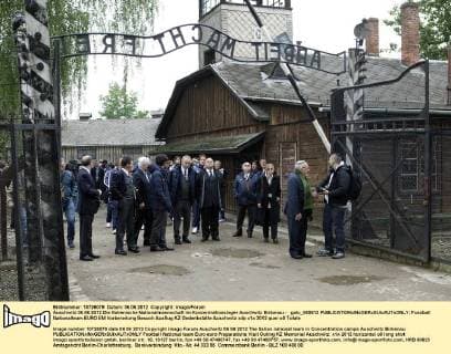 Football, EURO 2012, Italy visits Auschwitz