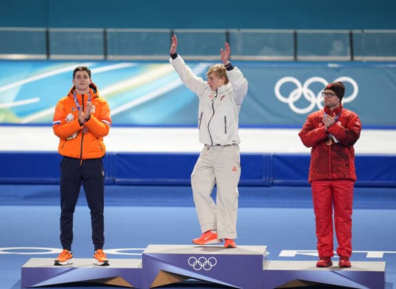 Jordan STOLZ (USA) won Gold, Jenning de BOO (NED) got silver and Laurent DUBREUIL got Bronze in the Speed skating, Eisschnelllauf - men s 500m at Milano Speed skating stadium during Olympic Winter games, Winterspiele,Spiele, Summer games in Milano, Italy on 14th Feb, 2026  Copyright: xRanjithxKumar IPAxSportx xipa-agency.netx xx IPA_71504119 IPA_Agency_IPA71504119