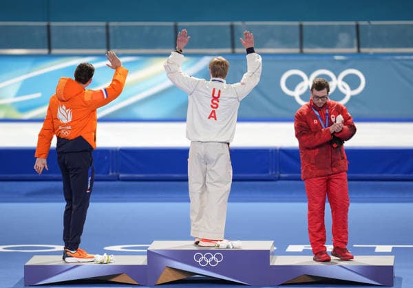 Jordan STOLZ (USA) won Gold, Jenning de BOO (NED) got silver and Laurent DUBREUIL got Bronze in the Speed skating, Eisschnelllauf - men s 500m at Milano Speed skating stadium during Olympic Winter games, Winterspiele,Spiele, Summer games in Milano, Italy on 14th Feb, 2026  Copyright: xRanjithxKumar IPAxSportx xipa-agency.netx xx IPA_71504159 IPA_Agency_IPA71504159