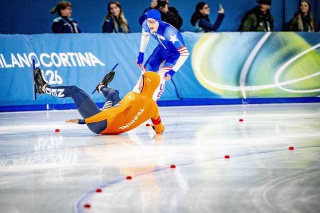 MILAN - Jenning de Boo won his second silver medal in the 500 meters at the Olympic Games, Olympische Spiele, Olympia, OS Action in the men s 500-meter long track Speed skating, Eisschnelllauf final at Milano Speed Skating Stadium, Milan Cortina 2026 Olympic Winter games, Winterspiele,Spiele, Summer games ROBIN UTRECHT ANP netherlands out - belgium out xVIxxIVx 550688700 originalFilename: 550688700.jpg