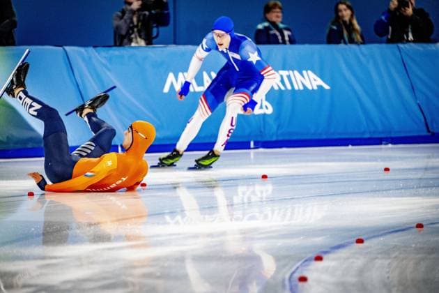 MILAN - Jenning de Boo won his second silver medal in the 500 meters at the Olympic Games, Olympische Spiele, Olympia, OS Action in the men s 500-meter long track Speed skating, Eisschnelllauf final at Milano Speed Skating Stadium, Milan Cortina 2026 Olympic Winter games, Winterspiele,Spiele, Summer games ROBIN UTRECHT ANP netherlands out - belgium out xVIxxIVx 550688734 originalFilename: 550688734.jpg