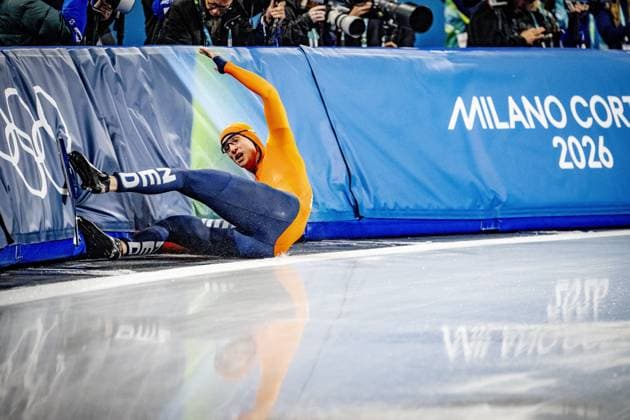 MILAN - Jenning de Boo won his second silver medal in the 500 meters at the Olympic Games, Olympische Spiele, Olympia, OS Action in the men s 500-meter long track Speed skating, Eisschnelllauf final at Milano Speed Skating Stadium, Milan Cortina 2026 Olympic Winter games, Winterspiele,Spiele, Summer games ROBIN UTRECHT ANP netherlands out - belgium out xVIxxIVx 550688796 originalFilename: 550688796.jpg