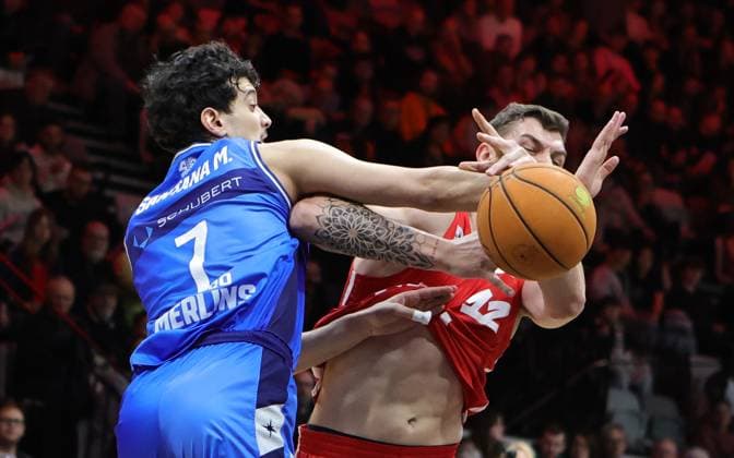 14 02 2026 Basketball Season 2025 2026 2 Bundesliga Pro A 23 Matchday Nuremberg Falcons Basketball Club NBC HAKRO Merlins Crailsheim Sportfoto Zink DaMa xdaxmax Nico Santana Mojica 7, Hakro Merlins Crailsheim Georgios Gkiouzelis 12, Nuremberg Falcons BC NBC