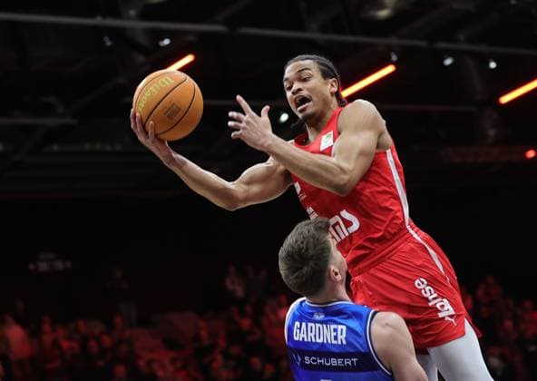 14 02 2026 Basketball Season 2025 2026 2 Bundesliga Pro A 23 Matchday Nuremberg Falcons Basketball Club NBC HAKRO Merlins Crailsheim Sportfoto Zink DaMa xdaxmax Evan Derek Taylor 10, Nuremberg Falcons BC NBC Brock Gardner 4, Hakro Merlins Crailsheim
