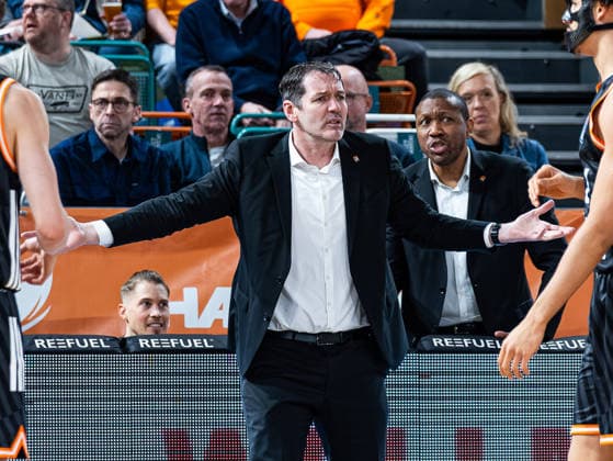 Ty Harrelson ratiopharm Ulm, Head Coach is frustrated RASTA Vechta vs ratiopharm Ulm, Basketball, easyCredit Basketball Bundesliga, Matchday 20, Season 2025 2026, 14 02 2026 RASTA Vechta vs ratiopharm Ulm, Basketball, easyCredit Basketball Bundesliga, Matchday 20, Season 2025 2026, 14 02 2026 Vechta Copyright: xEibner-Pressefoto DamianxKruczynx EP_DKI