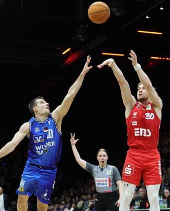 14 02 2026 Basketball Season 2025 2026 2 Bundesliga Pro A 23 Matchday Nuremberg Falcons Basketball Club NBC HAKRO Merlins Crailsheim Sportfoto Zink DaMa xdaxmax Gianni Otto 10, Hakro Merlins Crailsheim Vincent John Friederici 30, Nuremberg Falcons BC NBC