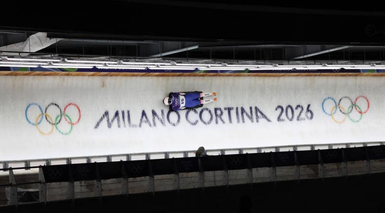 USA s Kelly Curtis takes part in the Women s Skeleton at the 2026 Winter Olympics in Cortina, Italy on Saturday February 14, 2026.  OLY20260214646 HUGOxPHILPOTT
