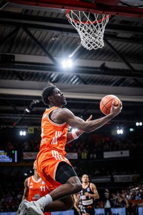 1 Basketball Bundesliga, easyCredit BBL, Season 2025 2026, Men, Main Round, Matchday 20, 14 02 2026, RASTA Vechta ratiopharm Ulm TJ Bamba 5 RASTA Vechta at Korbleger Vechta RASTA Dome Niedersachsen Germany
