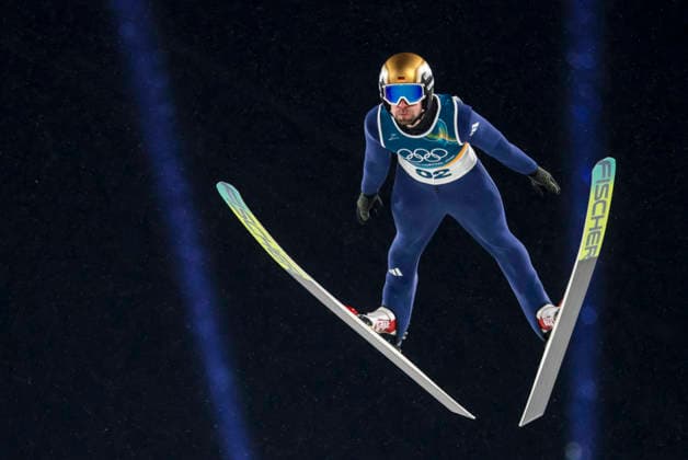 OLYMPICS - Winter Olympic Games, Olympische Spiele, Olympia, OS Milano Cortina 2026 PREDAZZO,ITALY,14.FEB.26 - OLYMPICS, Ski jumping, Skispringen, Ski, nordisch - Winter Olympic Games Milano Cortina 2026, large hill, men. Image shows Pius Paschke (GER).  GEPAxpictures xMatthiasxTrinkl