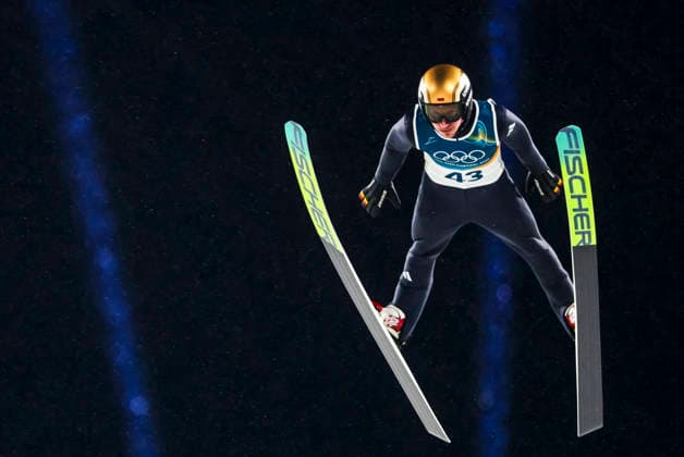 OLYMPICS - Winter Olympic Games, Olympische Spiele, Olympia, OS Milano Cortina 2026 PREDAZZO,ITALY,14.FEB.26 - OLYMPICS, Ski jumping, Skispringen, Ski, nordisch - Winter Olympic Games Milano Cortina 2026, large hill, men. Image shows Felix Hoffmann (GER).  GEPAxpictures xMatthiasxTrinkl