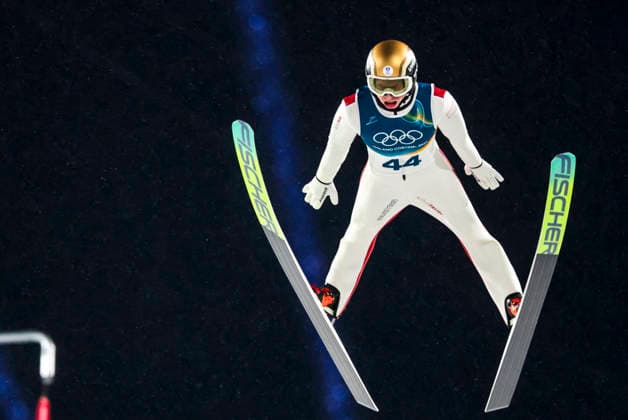 OLYMPICS - Winter Olympic Games, Olympische Spiele, Olympia, OS Milano Cortina 2026 PREDAZZO,ITALY,14.FEB.26 - OLYMPICS, Ski jumping, Skispringen, Ski, nordisch - Winter Olympic Games Milano Cortina 2026, large hill, men. Image shows Jan Hoerl (AUT).  GEPAxpictures xMatthiasxTrinkl