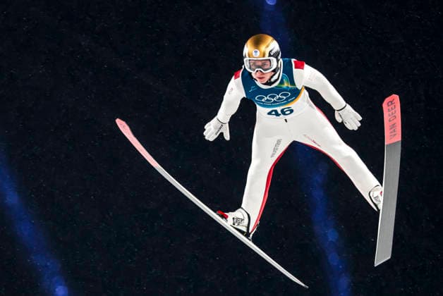 OLYMPICS - Winter Olympic Games, Olympische Spiele, Olympia, OS Milano Cortina 2026 PREDAZZO,ITALY,14.FEB.26 - OLYMPICS, Ski jumping, Skispringen, Ski, nordisch - Winter Olympic Games Milano Cortina 2026, large hill, men. Image shows Daniel Tschofenig (AUT).  GEPAxpictures xMatthiasxTrinkl