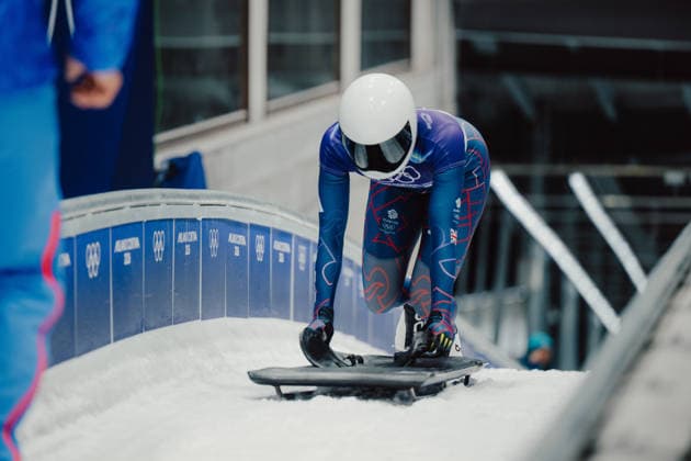 OLYMPICS - Winter Olympic Games, Olympische Spiele, Olympia, OS Milano Cortina 2026 CORTINA D AMPEZZO,ITALY,14.FEB.26 - OLYMPICS, SKELETON - Winter Olympic Games Milano Cortina 2026, women. Image shows Tabitha Stoecker (GBR).  GEPAxpictures xAlexanderxSolc