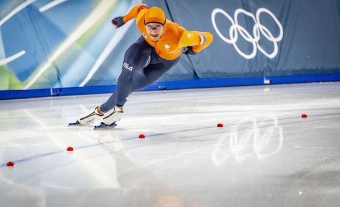 MILAN - Sebas Diniz in action in the 500 meters at the men s long track Speed skating, Eisschnelllauf final Milano Speed Skating Stadium Olympic Winter games, Winterspiele,Spiele, Summer games Milan Cortina 2026 ROBIN UTRECHT ANP netherlands out - belgium out xVIxxIVx 550691631 originalFilename: 550691631.jpg