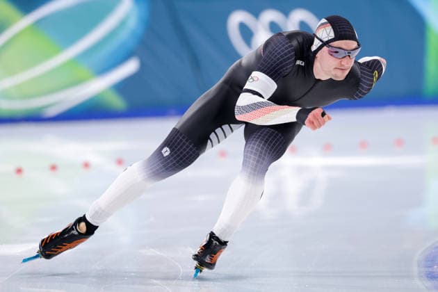 2026-02-14 Speed skating, Eisschnelllauf - Milano Cortina 2026 Winter Olympics - Day 8 MILAN, ITALY - FEBRUARY 14: Hendrik Dombek of Germany competing in the Men s 500m during Day 8 of Speed Skating - Milano Cortina 2026 Winter Olympics at Milano Speed Skating Stadium on February 14, 2026 in Milan, Italy. (Photo by Joris Verwijst BSR Agency) Milan Italy Content not available for redistribution in The Netherlands directly or indirectly through any third parties. Copyright: xBSRxAgencyx