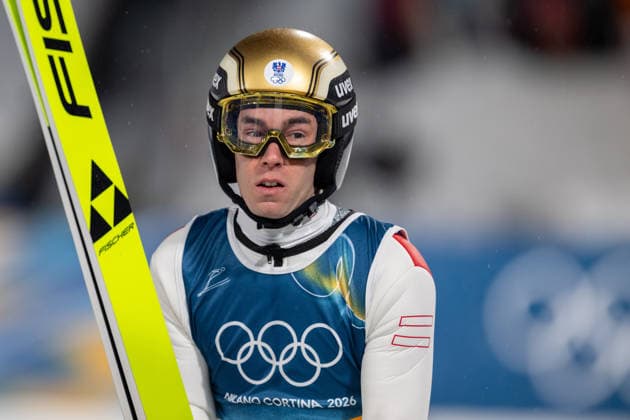 OLYMPICS - Winter Olympic Games, Olympische Spiele, Olympia, OS Milano Cortina 2026 PREDAZZO,ITALY,14.FEB.26 - OLYMPICS, Ski jumping, Skispringen, Ski, nordisch - Winter Olympic Games Milano Cortina 2026, large hill, men. Image shows the disappointment of Stefan Kraft (AUT).  GEPAxpictures xOliverxLerch