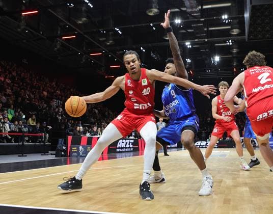 14 02 2026 Basketball Season 2025 2026 2 Bundesliga Pro A 23 Matchday Nuremberg Falcons Basketball Club NBC HAKRO Merlins Crailsheim Sportfoto Zink DaMa xdaxmax Evan Derek Taylor 10, Nuremberg Falcons BC NBC Anthony Gaines 9, Hakro Merlins Crailsheim