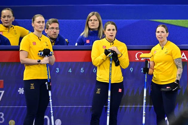 CORTINA, ITALY 20260214 Sweden s Agnes Knochenhauer and Sara McManus of Team Hasselborg during the women s group stage match, round 5, between Italy and Sweden in the Olympic curling in Cortina. *** The image is included in the SPORTS PACKAGE. For others PAYMENT IMAGE ** CORTINA ITALY x10030x *** CORTINA, ITALY 20260214 Sweden s Agnes Knochenhauer and Sara McManus of Team Hasselborg during the women s group stage match, round 5, between Italy and Sweden in the Olympic curling in Cortina The image is included in the SPORTS PACKAGE For others PAYMENT IMAGE CORTINA ITALY x10030x  Copyright: xJonasxEkströmer TTx OLYMPICS 2026 CURLING WOMEN ITALY-SWEDEN
