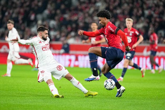 Lille OSC v Stade Brestois 29 - Ligue 1 McDonald s 2025 2026 10 Romain DEL CASTILLO (sb29) - 04 Alexsandro-Victor DE SOUZA RIBEIRO (losc) during the Ligue 1 McDonald s match between Lille and Brest at Stade Pierre Mauroy on February 14, 2026 in Lille, France. Lille France  Copyright: xFEPx 776348290