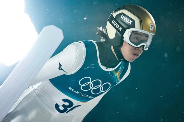 Milano Cortina 2026 Olympic Winter games, Winterspiele,Spiele, Summer games MILANO, ITALY – FEBRUARY 14: Japan’s Naoki Nakamura competes in the men’s large hill Ski jumping, Skispringen, Ski, nordisch event during the Milano-Cortina 2026 Winter Olympic Games, Olympische Spiele, Olympia, OS in Milano-Cortina, Italy, on February 14, 2026. Cemal Yurttas Anadolu Milano Italy. Editorial use only. Please get in touch for any other usage.  Copyright: x2026xAnadoluxCemalxYurttasx