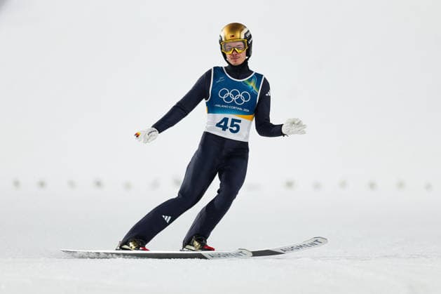 Olympische Winterspiele Milano Cortina 2026 Skispringen Großschanze Einzel Männer am 14.02.2026 an der Predazzo Ski jumping, Skispringen, Ski, nordisch Stadium in Predazzo Philipp Raimund ( Deutschland ) *** Olympic Winter Games Milano Cortina 2026 Ski Jumping Large Hill Individual Men on 14 02 2026 at the Predazzo Ski Jumping Stadium in Predazzo Philipp Raimund Germany xMSx