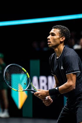 2026-02-14 ABN AMRO Open - Day Six ROTTERDAM, NETHERLANDS - FEBRUARY 14: Felix Auger-Aliassime looks on during Day Six of the ABN AMRO Open at Rotterdam Ahoy on February 14, 2026 in Rotterdam, Netherlands. (Photo by Gabriel Calvino Alonso BSR Agency) Rotterdam Netherlands Content not available for redistribution in The Netherlands directly or indirectly through any third parties. Copyright: xBSRxAgencyx