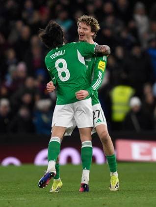 Nick Woltemade of Newcastle United celebrates with goalscorer Sandro Tonali 1-1 Aston Villa v Newcastle United, Emirates FA Cup, Fourth Round, Football, Villa Park, Birmingham, UK - 14 Feb 2026Birmingham Villa Park United Kingdom EDITORIAL USE ONLY No use with unauthorised audio, video, data, fixture lists, club league logos or live services. Online in-match use limited to 120 images, no video emulation. No use in betting, games or single club league player publications. Copyright: xAlanxWalter Shutterstockx 16608496as
