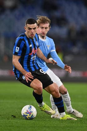 Nikola Krstovic of Atalanta B.C. and Nicolo Rovella of S.S. Lazio are in action during the 25th matchday of the Serie A championship between S.S. Lazio and Atalanta B.C. at the Stadio Olimpico on February 14, 2026 in Rome, Italy.  Copyright: xDomenicoxCippitelli IPAxSportx xipa-agency.netx xx IPA_71509613 IPA_Agency_IPA71509613