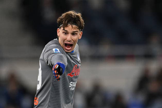 Marco Carnesecchi of Atalanta B.C. is in action during the 25th matchday of the Serie A championship between S.S. Lazio and Atalanta B.C. at the Stadio Olimpico on February 14, 2026 in Rome, Italy.  Copyright: xDomenicoxCippitelli IPAxSportx xipa-agency.netx xx IPA_71509626 IPA_Agency_IPA71509626
