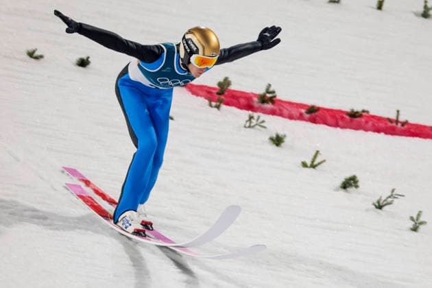 OLYMPICS - Winter Olympic Games, Olympische Spiele, Olympia, OS Milano Cortina 2026 PREDAZZO,ITALY,14.FEB.26 - OLYMPICS, Ski jumping, Skispringen, Ski, nordisch - Winter Olympic Games Milano Cortina 2026, large hill, men. Image shows Antti Aalto (FIN).  GEPAxpictures xMatthiasxTrinkl