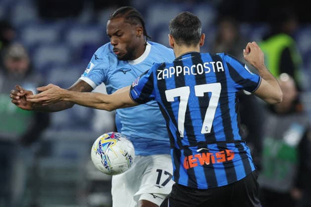 CALCIO - Serie A - SS Lazio vs Atalanta BC Rome, Italy - February 14, 2026: Davide Zappacosta of Atalanta , Nuno Tavares of Lazio seen in action during the Serie A Enilive 2025-2026 football match between S.S. Lazio vs Atalanta Bergamasca Calcio at Olympic Stadium. Rome Italy  Copyright: xIPAxSport ABACAx