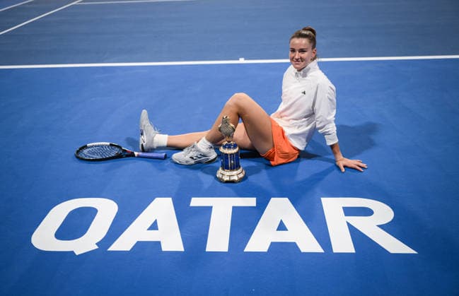 Qatar TotalEnergies Open 2026 Final, victory ceremony, winner Karolina Muchova (CZE) Karolina Muchova (CZE) *** Qatar TotalEnergies Open 2026 Final, victory ceremony, winner Karolina Muchova CZE Karolina Muchova CZE