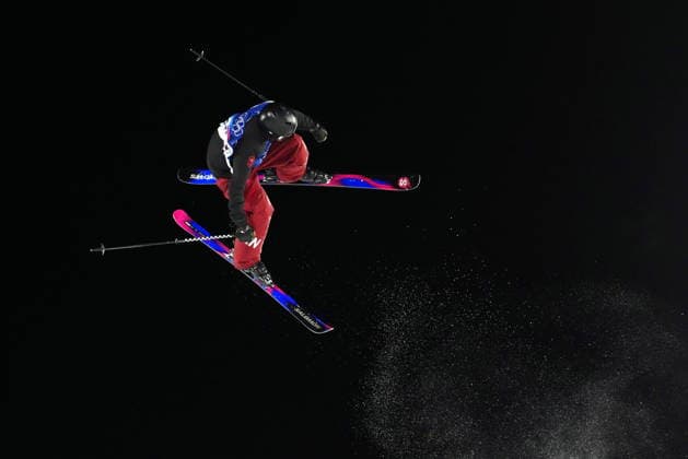 February 14, 2026, Livigno, Italy: Canada s Skye Clarke drops in on her first run during the women s freeski big air qualification at the Milano Cortina 2026 Winter Olympic Games, Olympische Spiele, Olympia, OS in Livigno, Italy on Saturday, Feb. 14, 2026. Canada News - February 14, 2026  - ZUMAc35_ 20260214_zaf_c35_113 Copyright: xSeanxKilpatrickx