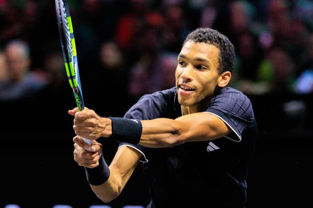 2026-02-14 ABN AMRO Open ROTTERDAM, NETHERLANDS - FEBRUARY 14: Felix Auger-Aliassime of Canada during the Semi-final at the ABN AMRO Open at Ahoy on February 14, 2026 in Rotterdam, Netherlands. Rotterdam Ahoy Netherlands Content not available for redistribution in The Netherlands directly or indirectly through any third parties. Copyright: xMarcelxvanxPlateringenx