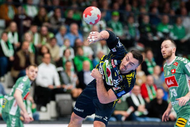 14 02 2026 Handball, 2025 2026, 1 Bundesliga, 21 Matchday, GWD Minden Rhein Neckar Löwen Jannik Kohlbacher Löwen