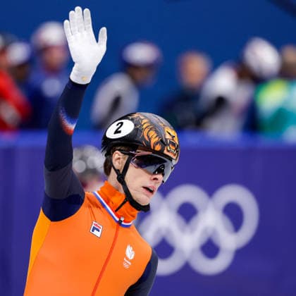 2026-02-14 Short Track Speed skating, Eisschnelllauf - Milano Cortina 2026 Winter Olympics - Day 8 MILAN, ITALY - FEBRUARY 14: Jens van t Wout of the Netherlands reacts after competing in the Men s 1500m during Day 8 of Short Track Speed Skating - Milano Cortina 2026 Winter Olympics at Milano Ice Skating Arena on February 14, 2026 in Milan, Italy. (Photo by Joris Verwijst BSR Agency) Milan Italy Content not available for redistribution in The Netherlands directly or indirectly through any third parties. Copyright: xBSRxAgencyx