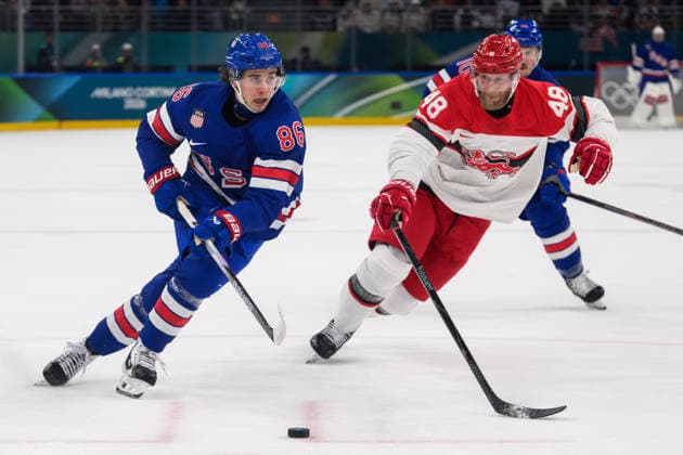 260214 Jack Hughes of USA and Nicholas B Jensen of Denmark in the men s Ice hockey, Eishockey game between USA and Denmark during day 8 of the 2026 Winter Olympics on February 14, 2026 in Milan. Photo: Emma Wallskog BILDBYRAN kod EW EW0635 ishockey ice hockey Olympic Games, Olympische Spiele, Olympia, OS olympics winter olympics os ol olympiska spel vinter-os olympiske leker milano cortina 2026 milan cortina 2026 milano cortina 2026 olympic games milano cortina 2026 winter olympic games milano cortina-os milano cortina-ol vinter-ol 8 bbeng usa denmark danmark *** 260214 Jack Hughes of USA and Nicholas B Jensen of Denmark in the men s ice hockey game between USA and Denmark during day 8 of the 2026 Winter Olympics on February 14, 2026 in Milan Photo Emma Wallskog BILDBYRAN kod EW EW0635 ishockey ice hockey olympic games olympics winter olympics os ol olympiska spel vinter os olympiske leker milano cortina 2026 milan cortina 2026 milano cortina 2026 olympic games milano cortina 2026 winter olympic games milano cortina os milano cortina ol vinter ol 8 bbeng usa denmark danmark  Copyright: EMMAxWALLSKOG BB260214EW085