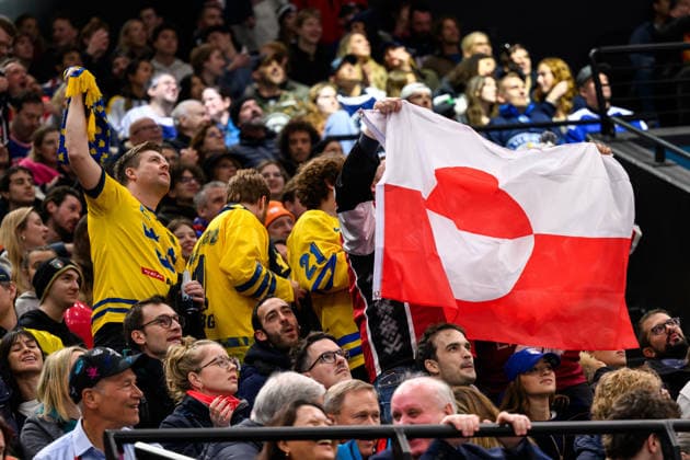 260214 A flag of Greenland in the stands during the men s Ice hockey, Eishockey game between USA and Denmark during day 8 of the 2026 Winter Olympics on February 14, 2026 in Milan. Photo: Emma Wallskog BILDBYRAN kod EW EW0635 ishockey ice hockey Olympic Games, Olympische Spiele, Olympia, OS olympics winter olympics os ol olympiska spel vinter-os olympiske leker milano cortina 2026 milan cortina 2026 milano cortina 2026 olympic games milano cortina 2026 winter olympic games milano cortina-os milano cortina-ol vinter-ol 8 bbeng usa denmark danmark publik grönland *** 260214 A flag of Greenland in the stands during the men s ice hockey game between USA and Denmark during day 8 of the 2026 Winter Olympics on February 14, 2026 in Milan Photo Emma Wallskog BILDBYRAN kod EW EW0635 ishockey ice hockey olympic games olympics winter olympics os ol olympiska spel vinter os olympiske leker milano cortina 2026 milan cortina 2026 milano cortina 2026 olympic games milano cortina 2026 winter olympic games milano cortina os milano cortina ol vinter ol 8 bbeng usa denmark danmark publik grönland  Copyright: EMMAxWALLSKOG BB260214EW089