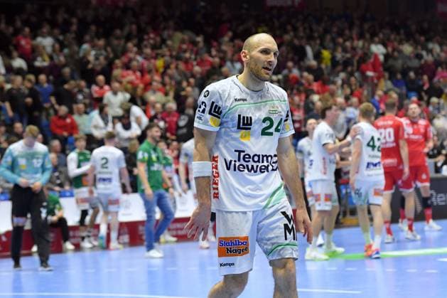 Marcel Schiller Frisch Auf Goeppingen 24 disappointed, frustrated, emotion , GER, MT Melsungen Frisch Auf Goeppingen, Handball, 1 Bundesliga, Matchday 21, Season 2025 2026, 14 02 2026, GER, MT Melsungen Frisch Auf Goeppingen, Handball, 1 Bundesliga, Matchday 21, Season 2025 2026, 14 02 2026 Kassel Copyright: xEibner-Pressefotox xRolandxSippelx EP_RSL