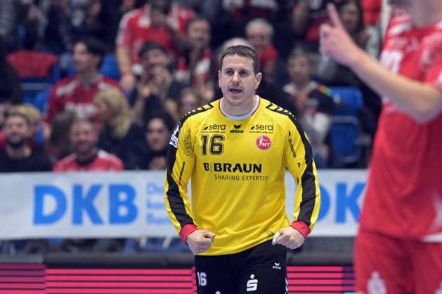 Nebojsa Simic Goalkeeper MT Melsungen 16 , GER, MT Melsungen Frisch Auf Goeppingen, Handball, 1 Bundesliga, 21 Matchday, Season 2025 2026, 14 02 2026, GER, MT Melsungen Frisch Auf Goeppingen, Handball, 1 Bundesliga, 21 Matchday, Season 2025 2026, 14 02 2026 Kassel Copyright: xEibner-Pressefotox xRolandxSippelx EP_RSL