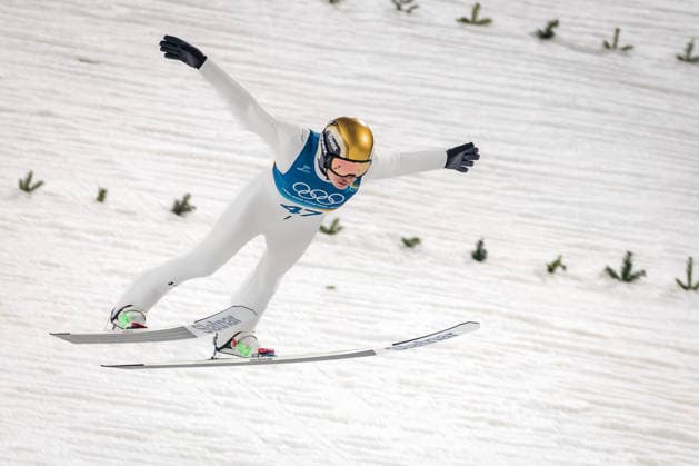 OLYMPICS - Winter Olympic Games, Olympische Spiele, Olympia, OS Milano Cortina 2026 PREDAZZO,ITALY,14.FEB.26 - OLYMPICS, Ski jumping, Skispringen, Ski, nordisch - Winter Olympic Games Milano Cortina 2026, large hill, men. Image shows Anze Lanisek (SLO).  GEPAxpictures xMatthiasxTrinkl
