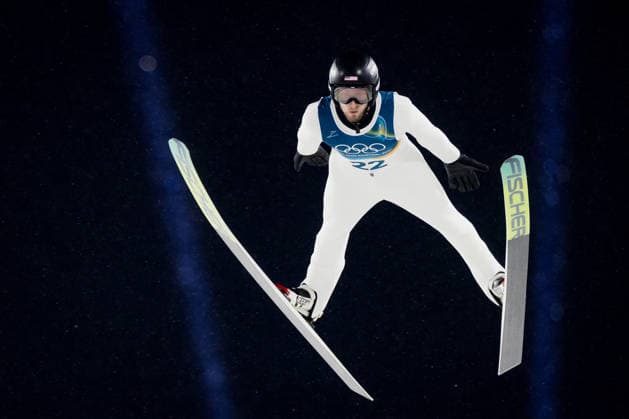 OLYMPICS - Winter Olympic Games, Olympische Spiele, Olympia, OS Milano Cortina 2026 PREDAZZO,ITALY,14.FEB.26 - OLYMPICS, Ski jumping, Skispringen, Ski, nordisch - Winter Olympic Games Milano Cortina 2026, large hill, men. Image shows Kevin Bickner (USA).  GEPAxpictures xMatthiasxTrinkl